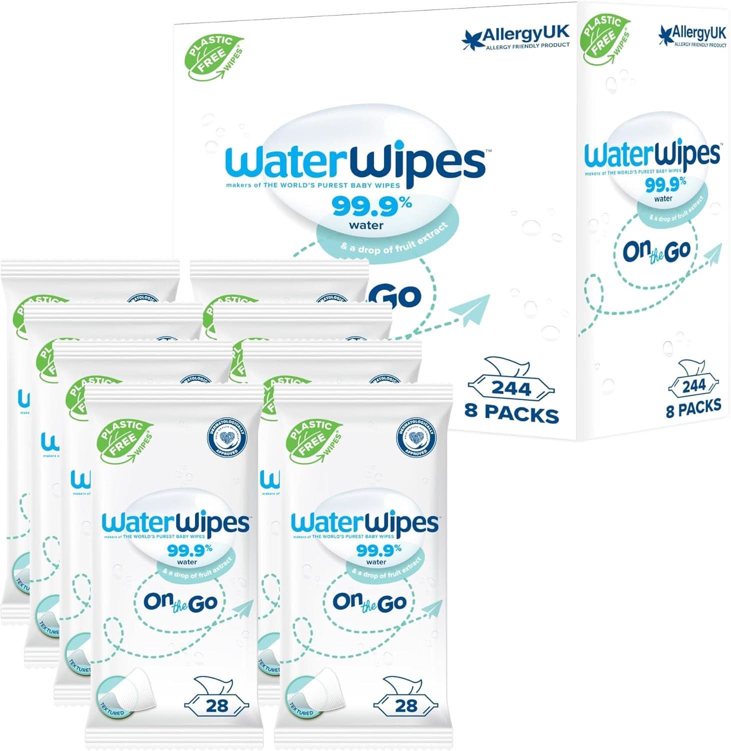 Waterwipes Lingettes hydratantes et nettoyantes pour bébé à 99% d'eau et d'extrait d'aloe vera Lingettes humides visage et corps Naty Shop