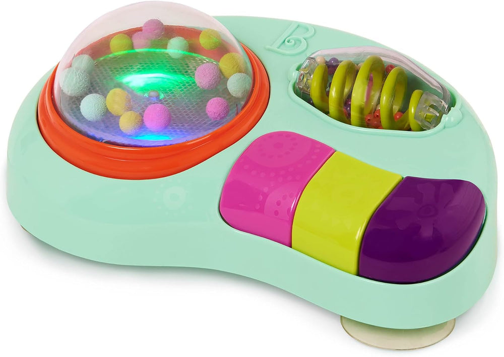 B. toys - Jouet chaise haute enfant - Jouet ventouse avec musique, lumières, sons - Jouet sensoriel - Jouet enfant avec activité motrice - à partir de 6 mois - Whirly Pop Bebe Naty Shop Jouet éducatif avec ventouses