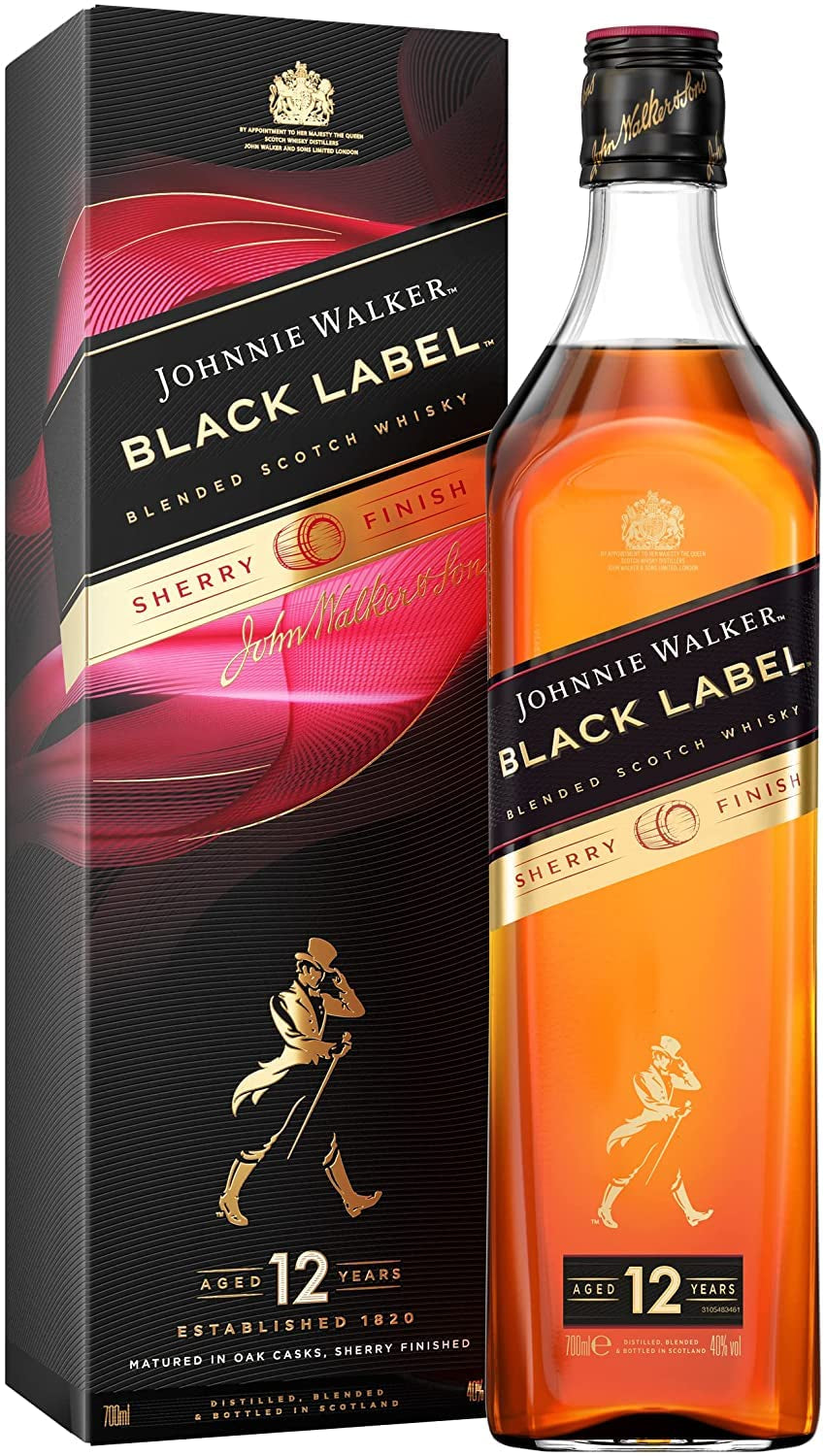 Boules de chocolat LINDOR aux noisettes, sac de 1 kg + fût Johnnie Walker Sherry 0,7 litre