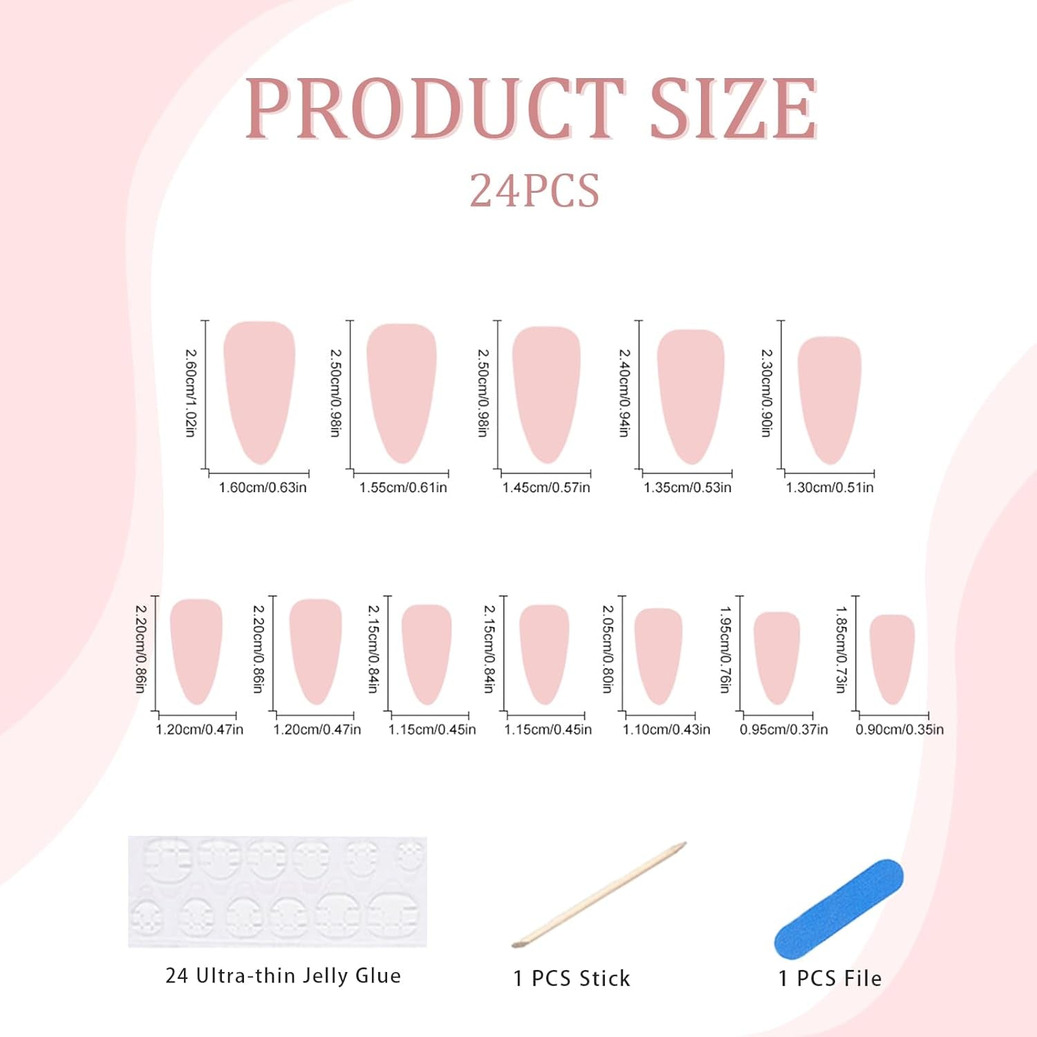 Faux ongles français à pression en amande blanche, 24 pièces, avec nœuds, perles, colle sur faux ongles, paillettes