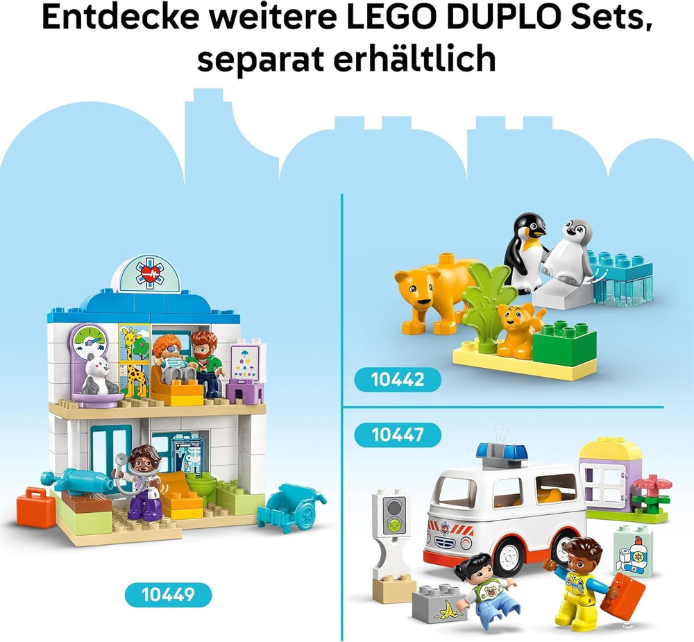 LEGO DUPLO Town Wild Animal Families 3 en 1, jouet éducatif pour tout-petits avec tortues, tigres, éléphants, cerfs, pandas, ensemble pour enfants d'âge préscolaire à partir de 2 ans, jouet de construction avec figurines d'animaux 10446 Jeux de construction Beuche den LEGO-Store