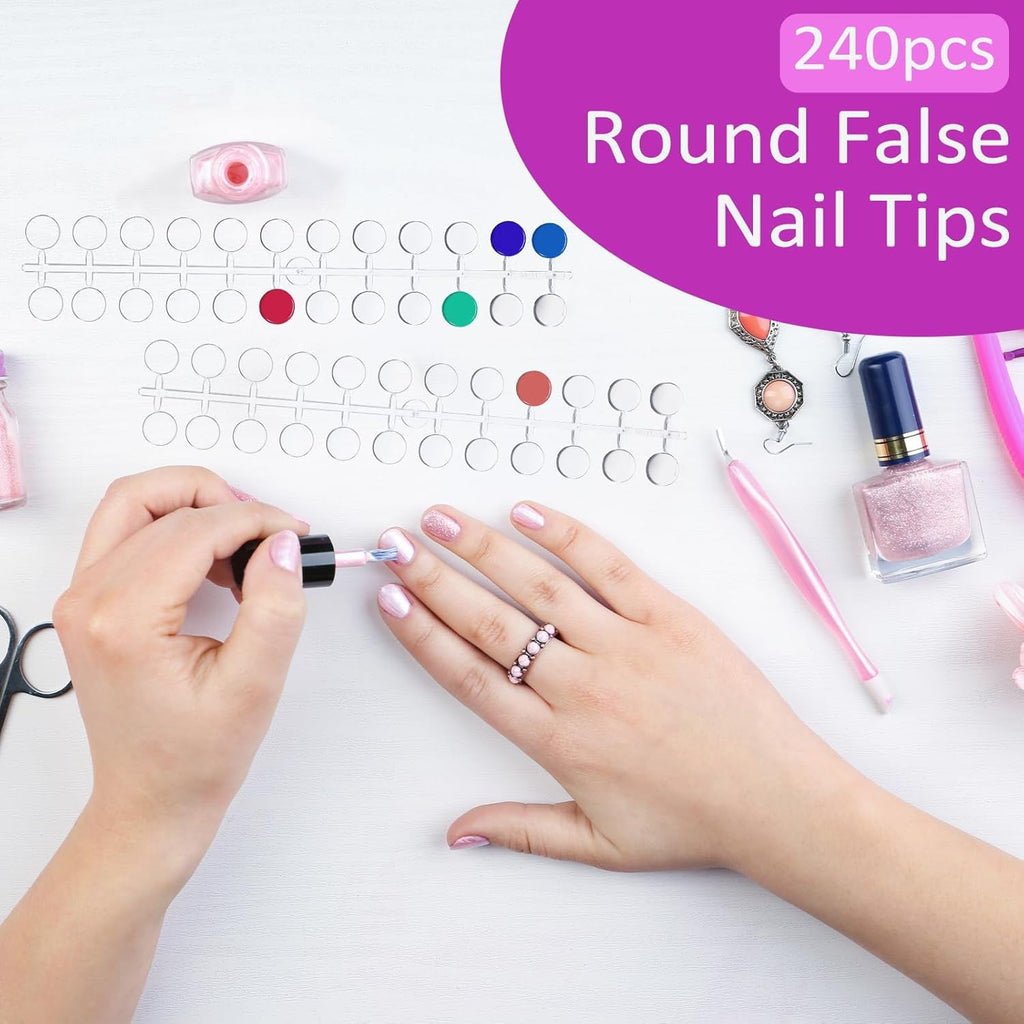 240 Stück Nagel Display Punkt Farbpunkte,Transparent Nail Art Display,Nagellack Displays Rund Für Nagelstudio Und Anfänger,Diy Nail Art Nagelstudios