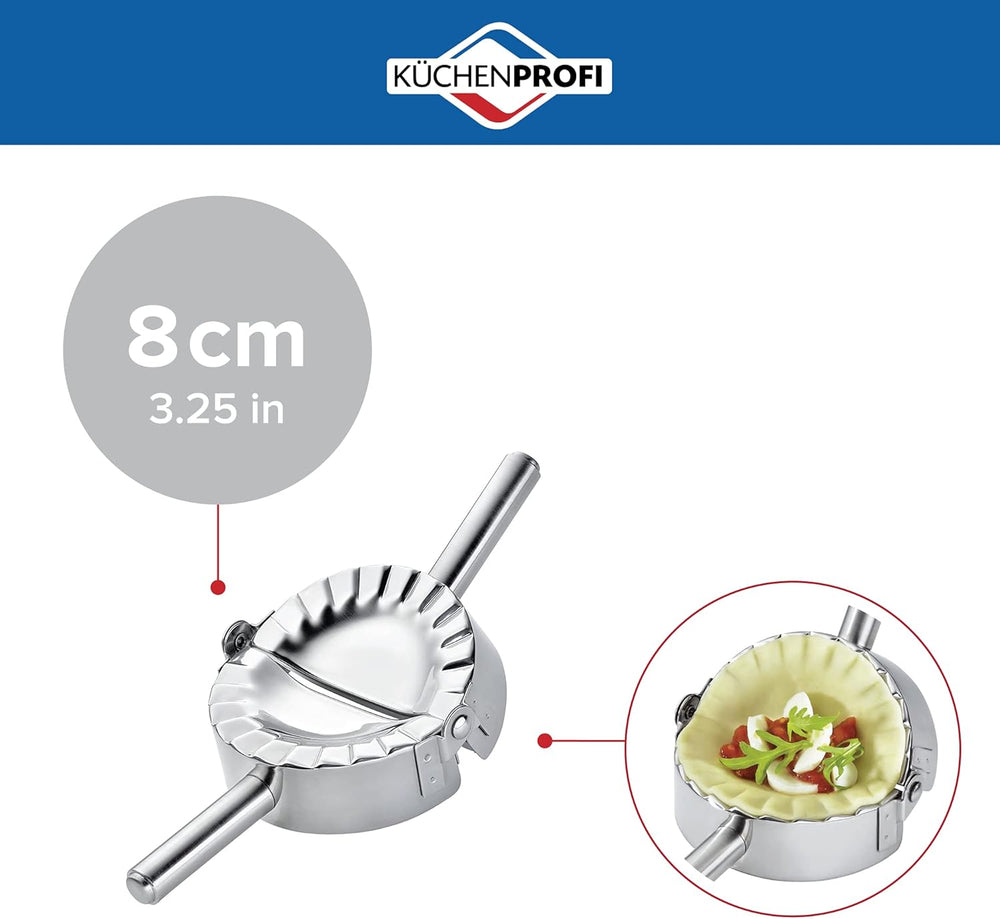 Moule à raviolis Küchenprofi 0803512800, mini, rond, acier inoxydable, argent, 8 x 8 x 15 cm