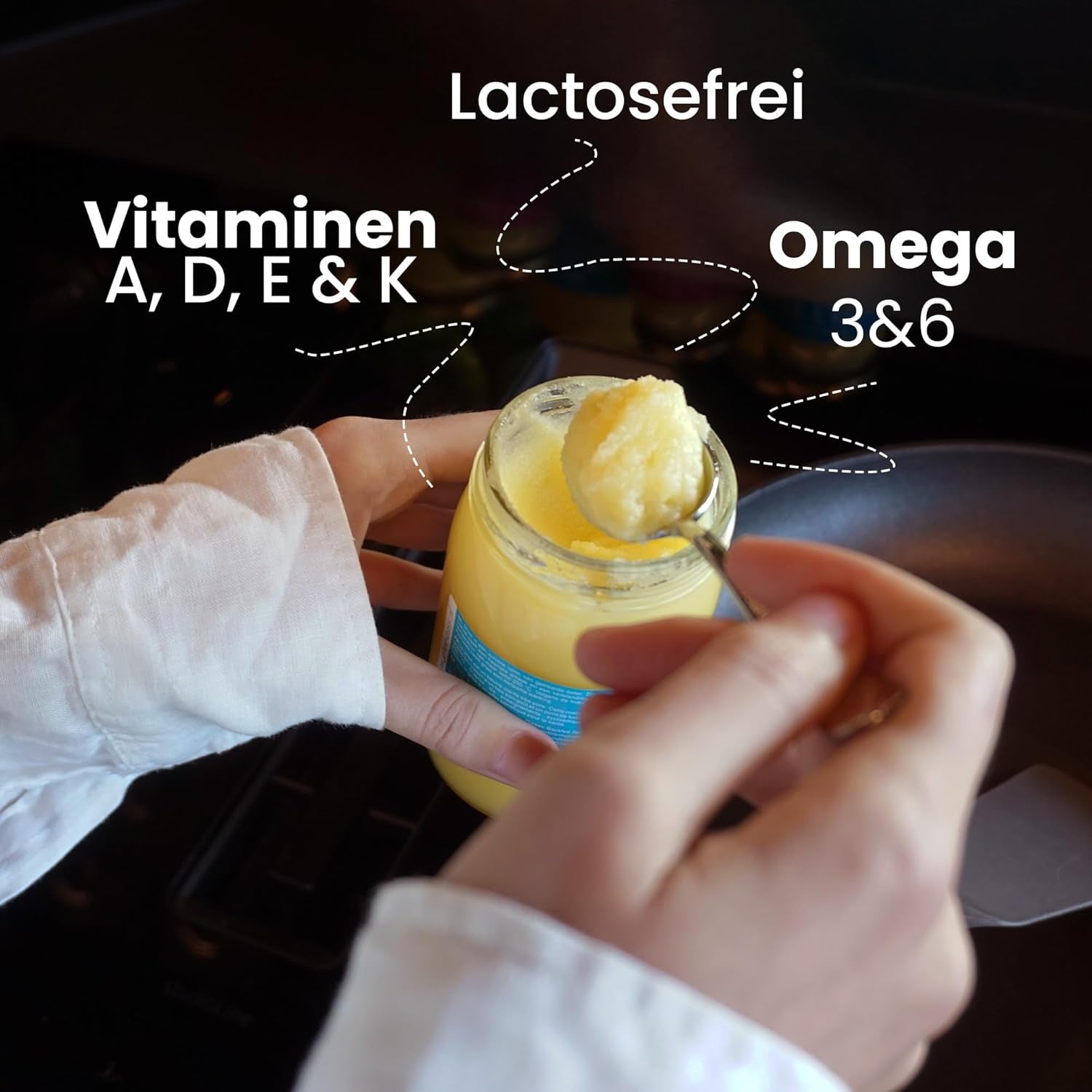 Ghee Easy 850g Ghee Bio von Grasgefütterten Kühen - Ghee Butter sans Zusatzstoffe - Certifié Organisch & Biologisch - Hochreines Ayurveda Ghee sans lactose et gluten - 100% Européen