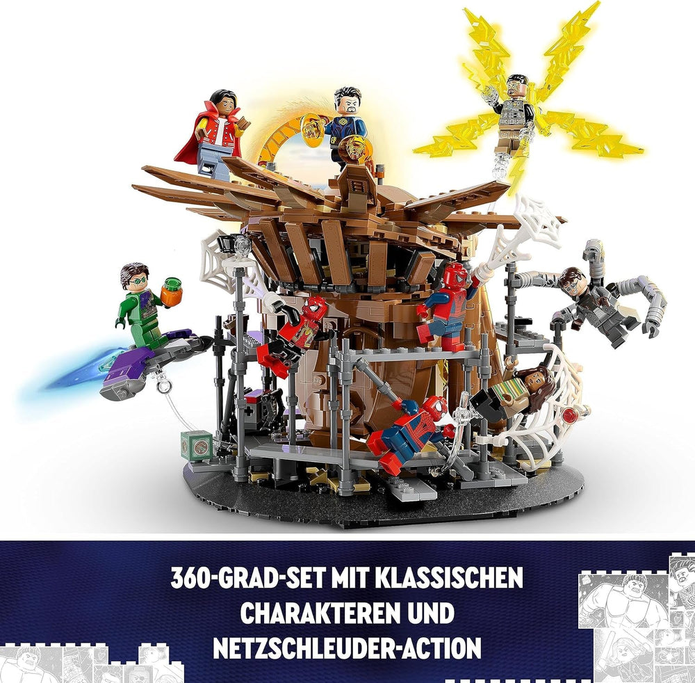 LEGO 76261 Marvel Spider-Man's Big Showdown, Spider-Man : No Way Home avec 3 figurines Peter Parker plus Green Goblin, Electro, Sandman, Ned, Doctor Strange et MJ, modèle à collectionner Jeux de construction Besuche den LEGO-Store