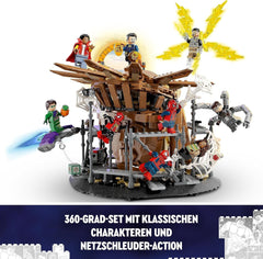 LEGO 76261 Marvel Spider-Man's Big Showdown, Spider-Man : No Way Home avec 3 figurines Peter Parker plus Green Goblin, Electro, Sandman, Ned, Doctor Strange et MJ, modèle à collectionner Jeux de construction Besuche den LEGO-Store