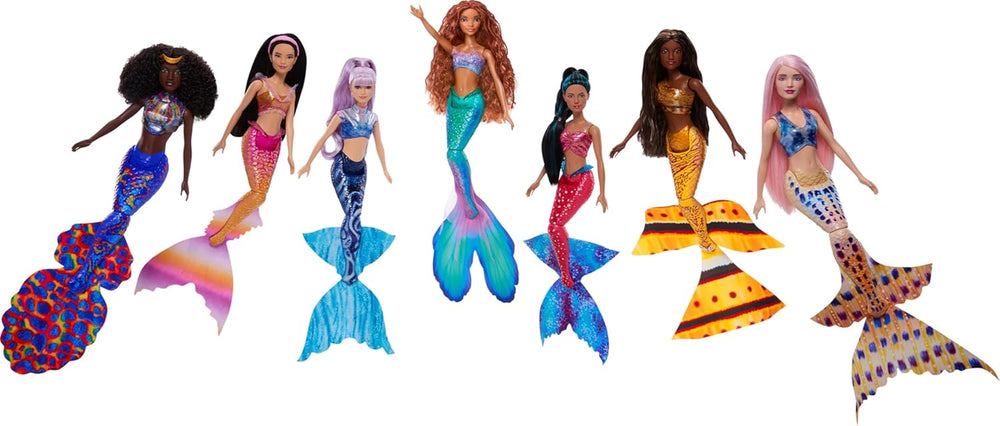 Mattel DISNEY La Petite Sirène - Ariel et ses 6 frères et sœurs, Caspia, Indira, Pearl, Karina, Mala et Tamika, à partir de 3 ans, HPT16