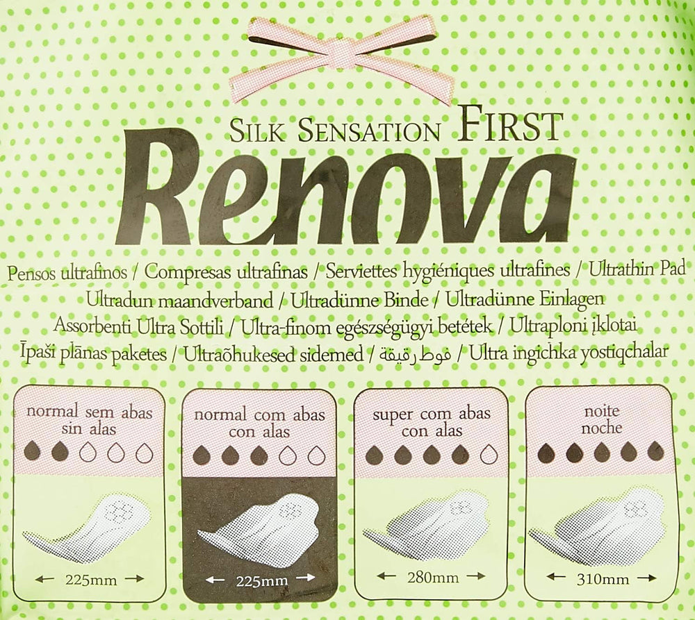 Rénovez les premières compresses normales avec des ailes | 14 comprimés | Ultra fin et super absorbant.