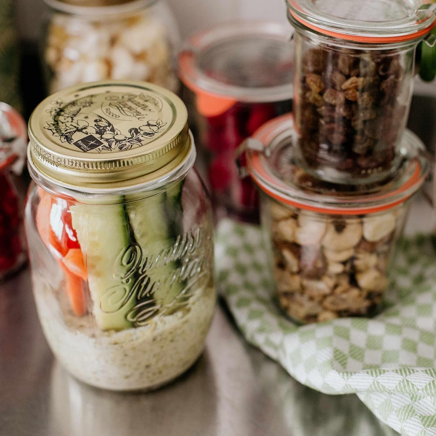 Pot de conservation Bormioli QUATTRO STAGIONI 1 litre (pack de 2) Boîtes de conservation alimentaire Naty Shop