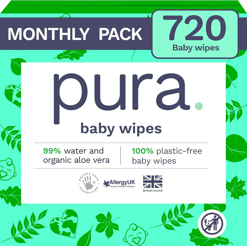 Lingettes jetables écologiques pour peau sensible de bébé, 70 lingettes (1 paquet) 99 % d'eau, 100 % sans plastique, pour peaux sensibles sujettes à l'eczéma, nouveau-né, biodégradables, végétaliennes