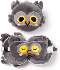 Oreiller de voyage Relaxeazzz Mask - Winston Owl - Oreillers de voyage animaux mignons Naty Shop Titre par défaut