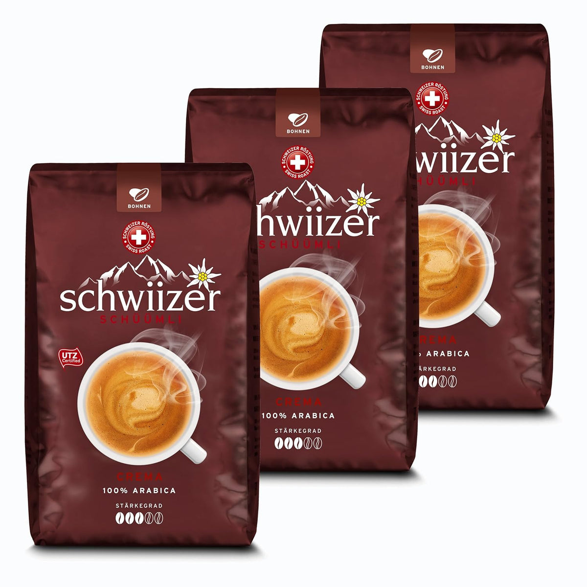 Grains de café Schwiizer Schüümli Cream, café torréfié, grains de café, 3000 g