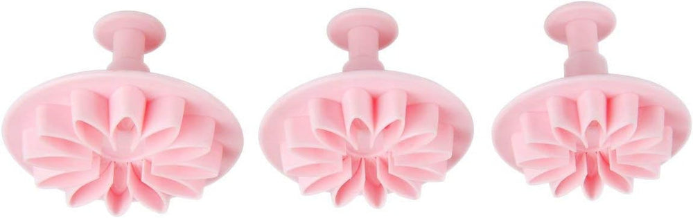 Formă de tăiat flori pentru fondant Zenker 5,5/6/7cm, roz, plastic, 3 bucăți