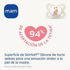 Sucette MAM Clip It ! Broche & Original S226 Skinsoft™ silicone, ultra-doux, pour bébés à partir de 0 mois