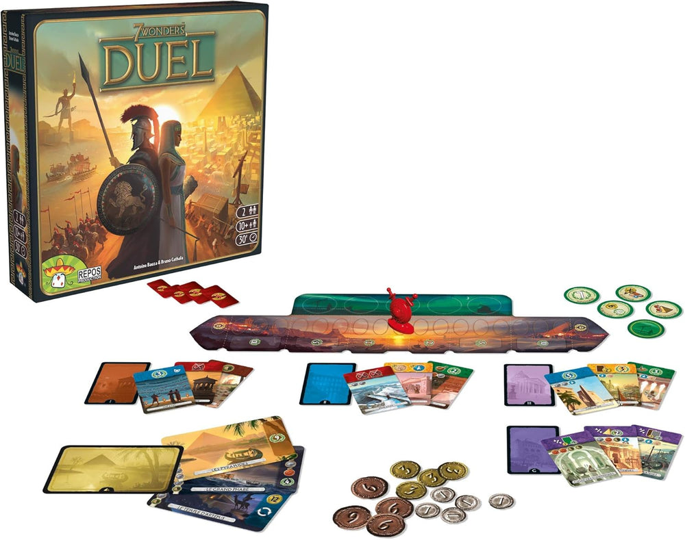 Asmodee 7 Wonders Duel, jeu de base, jeu de connaisseur, jeu de stratégie, 2 joueurs, à partir de 10 ans, 30 minutes, allemand