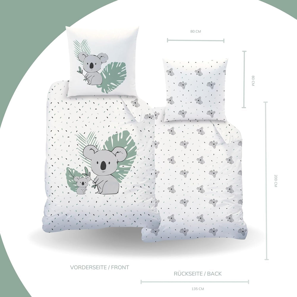 Linge de lit enfant, ours Koala, unisexe, 100% coton Linge de lit - enfant Naty Shop