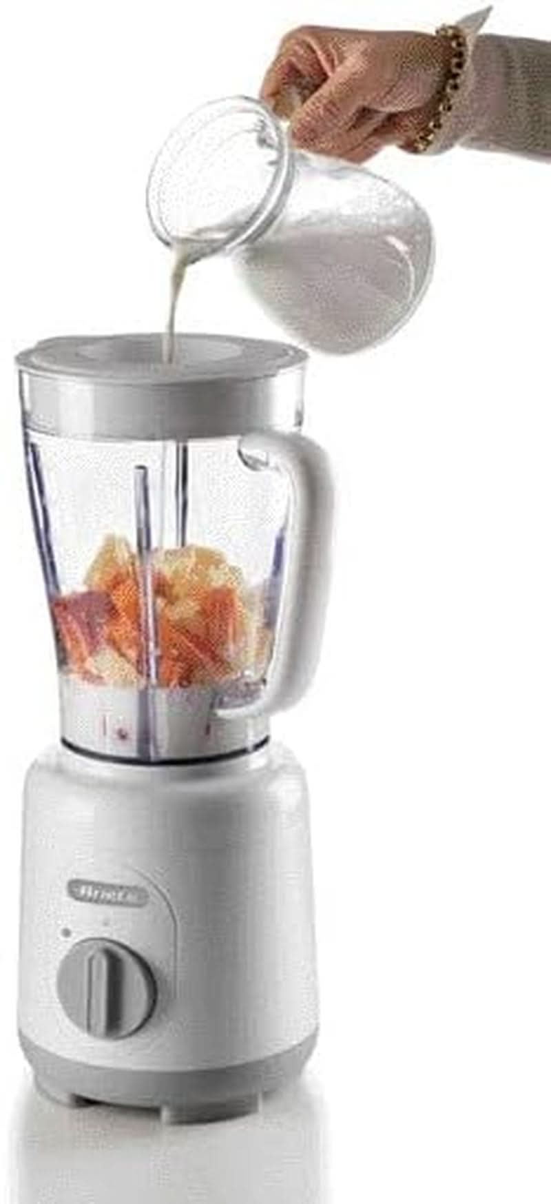 Ariete Breakfast 586 Blender, Mélangeur électrique avec 4 ustensiles de cuisson, 2 vitesses + fonction impulsion, Fumée antidérapante, Plateau de cuisson, 1,5 L de cuisson, 500 W, Blanc Mother and Child Naty Shop
