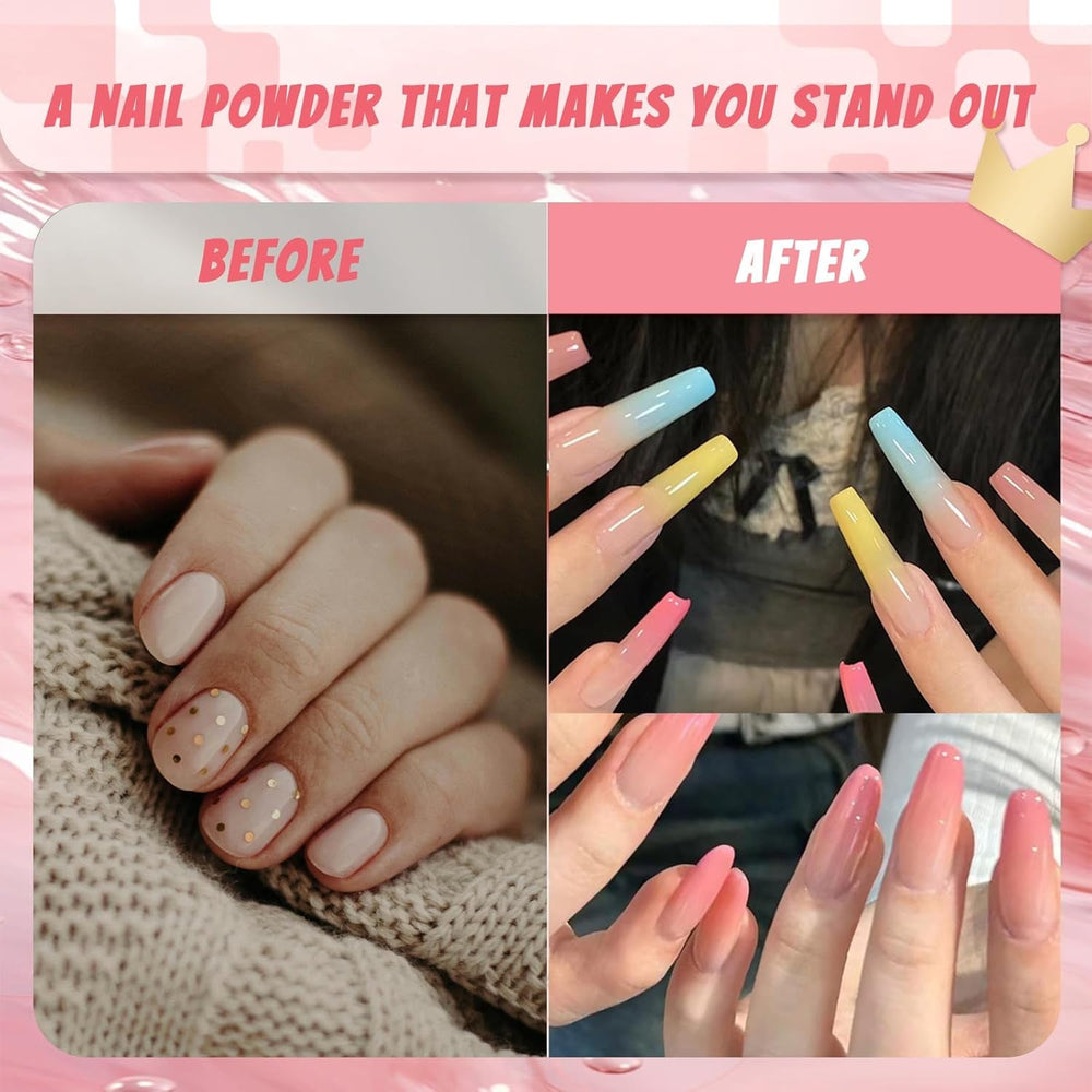 9 couleurs pigment pour ongles, poudre à ongles en poudre, 100 pièces de poudre pour nail art avec poudre métallique, poudre de poudre ombrée pour décoration d'ongles pour bricolage, B