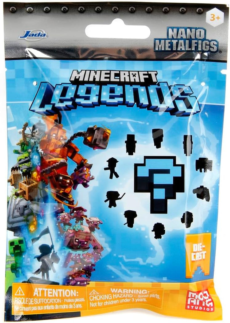 Jada Toys - Minecraft Blind Pack Nanofigs, Wave 2, Figurine de collection Minecraft Legends Nano Metal, Différents modèles, 4 cm, 3 ans et plus, Figurines noires Naty Shop