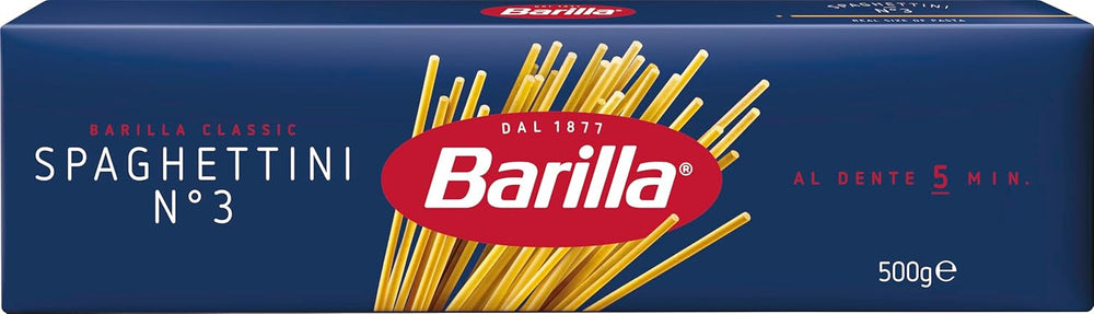 Pâtes Barilla Classic Spaghettini no. 3 blés durs de haute qualité, toujours al dente (1 x 500 g)