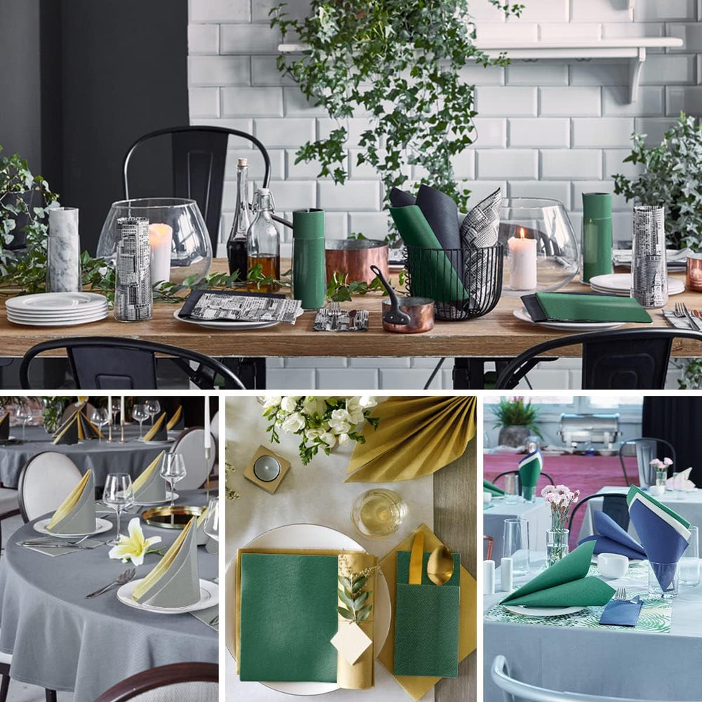 PAW - Serviettes Airlaid (40 X 40 Cm) I 50 pièces I Unicolore I Aspect tissu I Décoration de table élégante I Horeca I Pour les occasions importantes comme les mariages, les fêtes, Noël I Unicolore : Rose