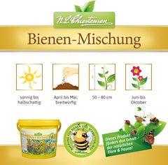 NL Chrestensen Grand seau – Un paradis pour tous les insectes, pâturage pour abeilles, mélange de graines de fleurs respectueux des abeilles, multicolore