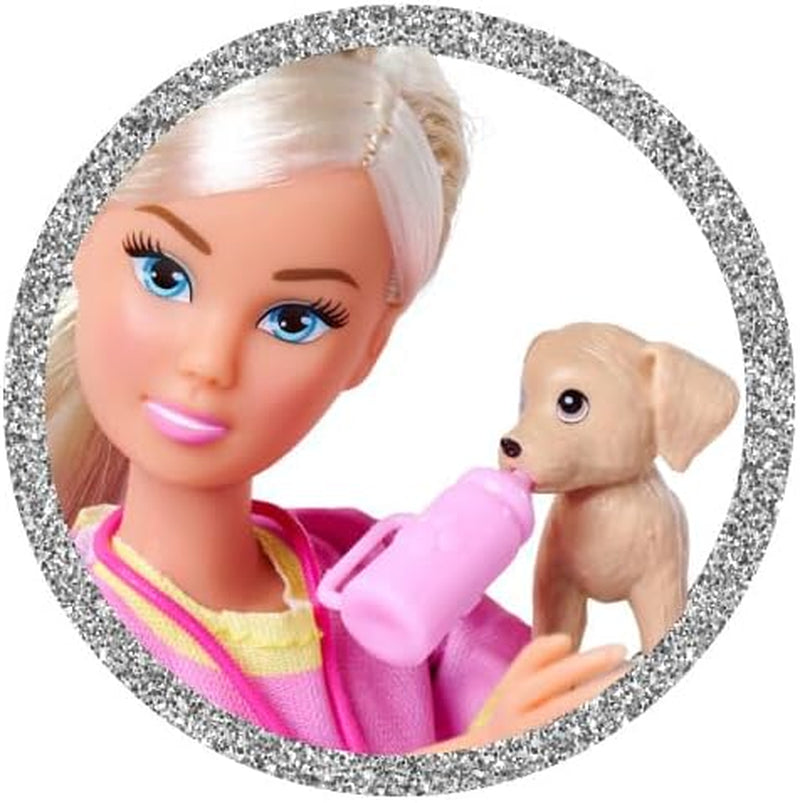 Simba Steffi Love Dog Trainer, poupée jouet comme dresseur de chiens avec cours de dressage, 3 chiens et accessoires, 29 cm, à partir de 3 ans