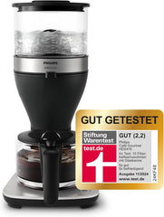Philips Machine à expresso avec filtre – Capacité de 1,25 litre, jusqu'à 15 tasses, faire bouillir et infuser, noir/argent (HD5416/60)