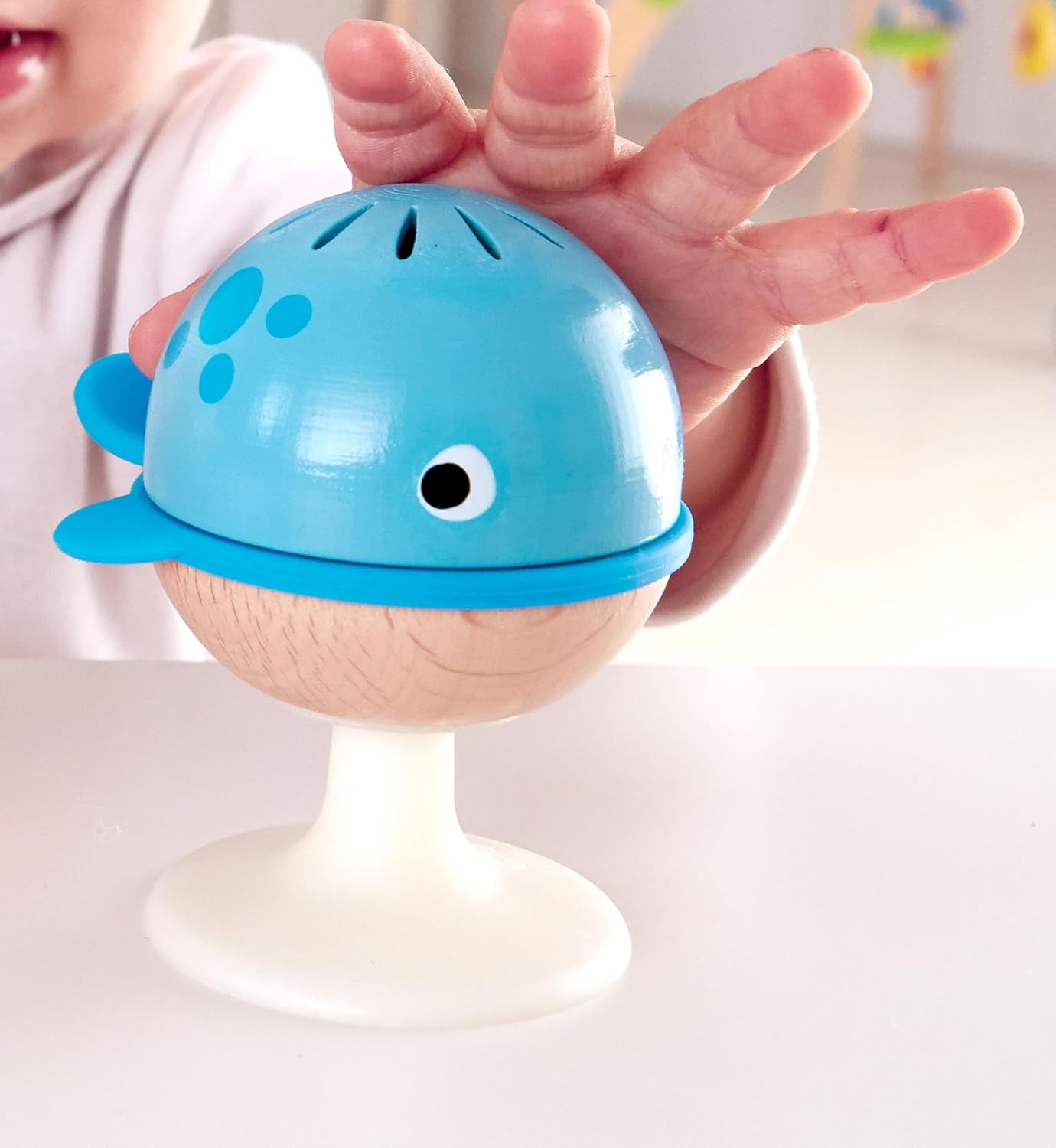 Ensemble hochet avec ventouse Hape | Trois animaux avec éléments d'anneau de dentition, tortue, poulpe et baleine | Jouet d'apprentissage dès 0 mois Bebe Toys Naty Shop