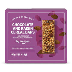 Barre de muesli au chocolat et raisins secs d'Amazon, 192g
