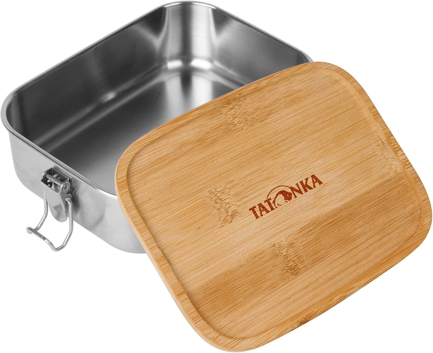 Tatonka Lunch Box en Acier Inoxydable I Lunch Box en Bambou (800 ml / 1000 ml) - Boîte à pain avec couvercle en bambou et couvercle basculant - incassable, non toxique, passe au lave-vaisselle, sans plastique et sans BPA Boîtes de conservation des aliments Naty Shop 1000 Ml