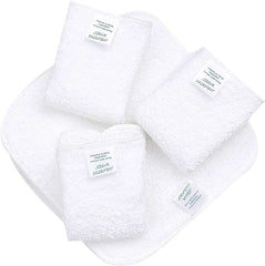 Lingettes réutilisables pour enfants 100% coton éponge (Lot de 25 - 15X15Cm - blanc) non parfumées, lavables, ultra douces et super absorbantes Mère et Enfant Naty Shop