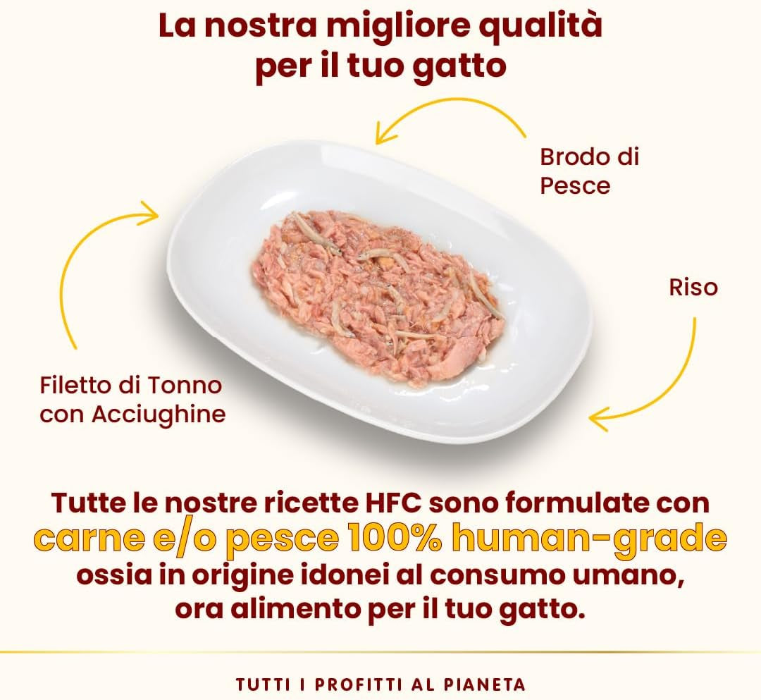 almo nature HFC Natural - Nourriture humide pour chats - au poulet - Qualité humaine, Sans gluten, Monoprotéine - 55g, paquet de 6
