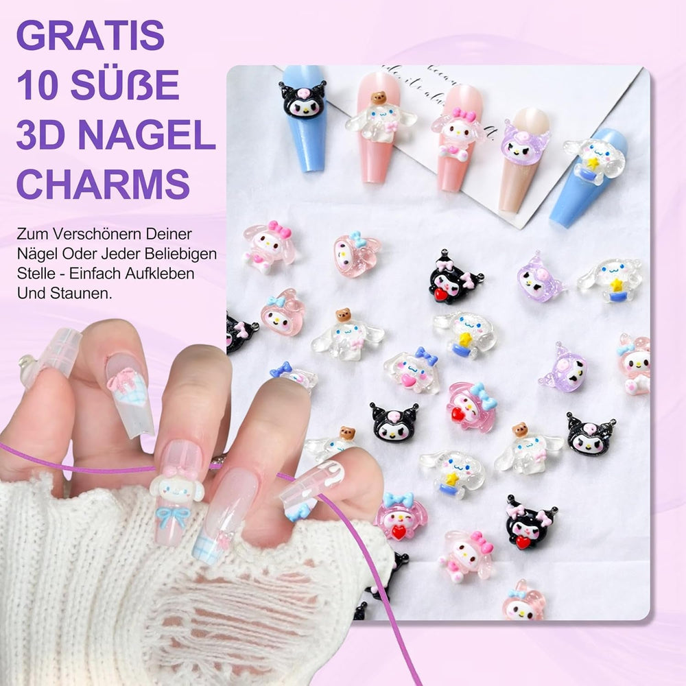 Lot de 420 faux ongles – Ballerine en gel doux, couverture complète, couleur chair, blanc dégradé, colle sur ongles artificiels, faux ongles pour nail art (Ballerine blanc nu)