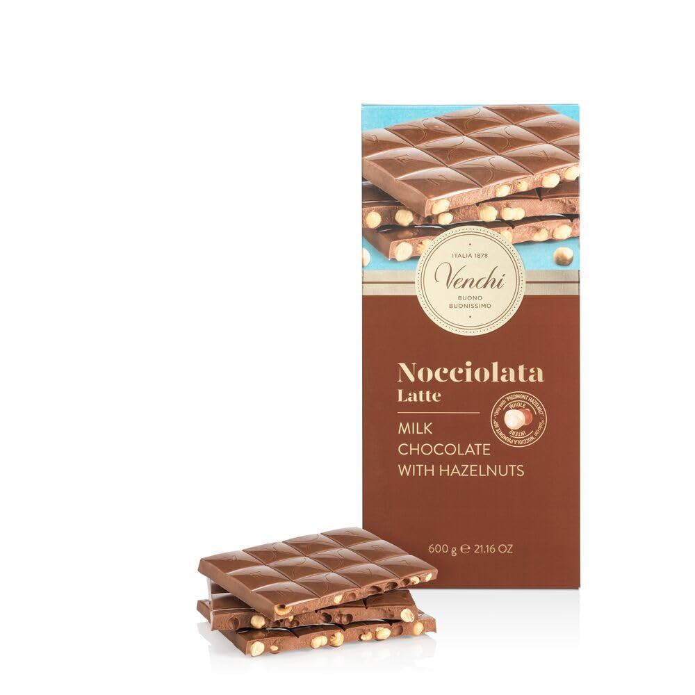 Venchi - Maxi Barre de Chocolat Blanc, Salée, 600g, Sans Gluten, Sans Colorants Artificiels et Sans Conservateurs