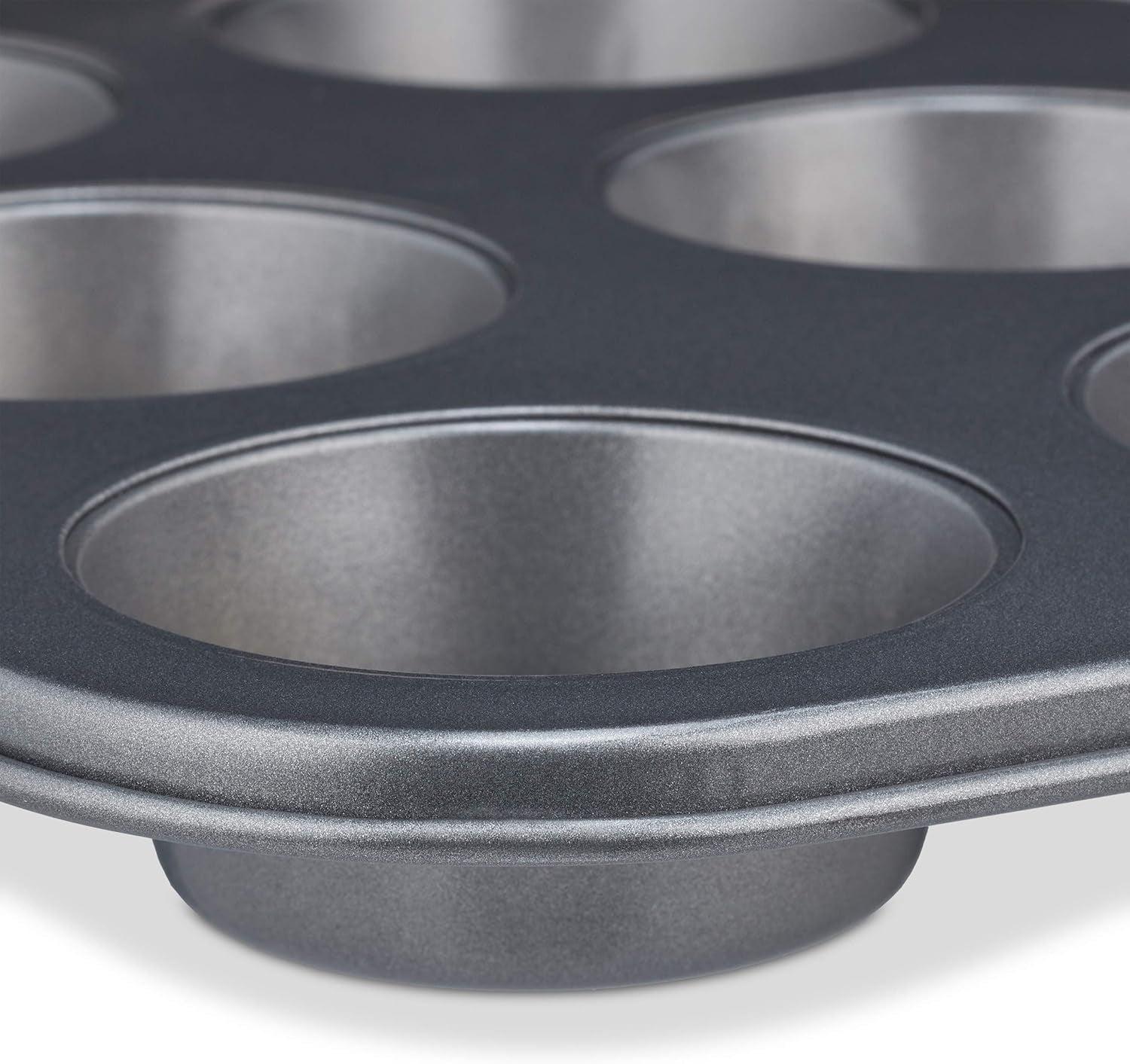 Relaxdays Muffinform, 2Er Set, 12Er Muffinbleche, Antihaftbeschichtet, Carbonstahl, Muffins & Cupcakes, Ø 6,5 Cm, Grau, 10030825 Matrite si tavi pentru copt Naty Shop