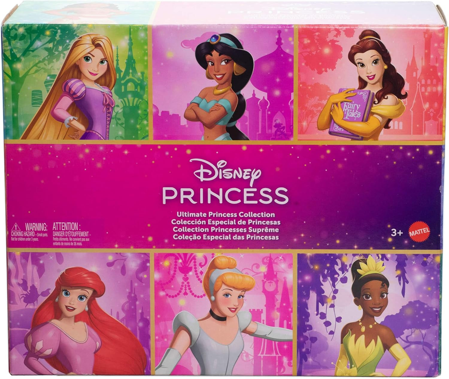 Mattel Disney Princess ultimative Prinzessinnenkollektion mit 13 Modepuppen in schillernder Kleidung und Accessoires, beweglich, inspiriert von den Filmen, JFC43