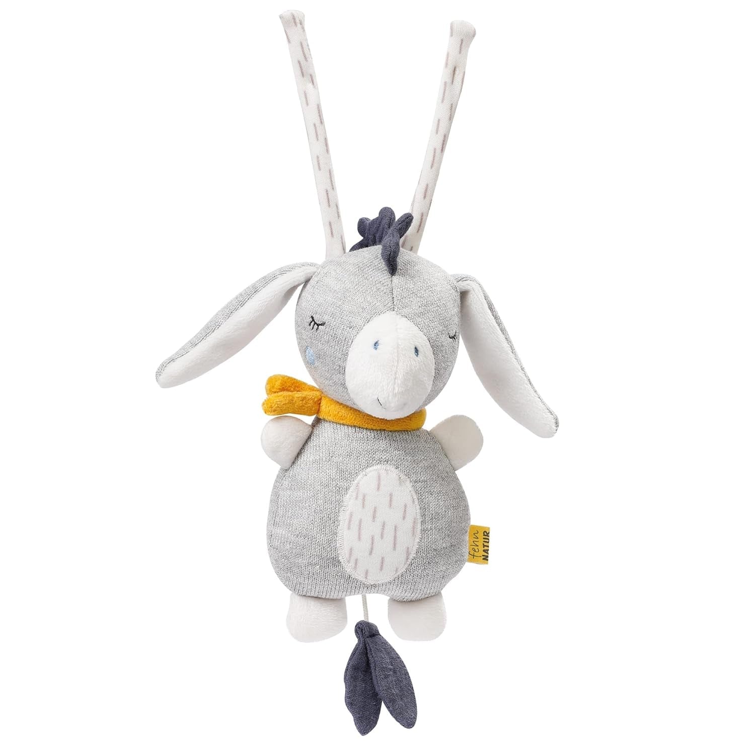 Fehn mini boîte à musique fée - peluche et aide-sommeil : boîte à musique à remontage avec la douce mélodie "Le Lac des Cygnes" apaise dans toutes les situations - pour les bébés et les jeunes enfants à partir de 0 mois Jouets Bebe Naty Shop Nature de l'âne