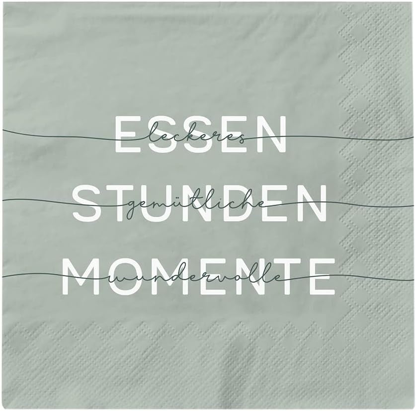 Grafik Werkstatt Serviettes Mit Spruch Gross | 20 pièces | 16,5 X 16,5 cm | Vert | Nourriture, heures, moments