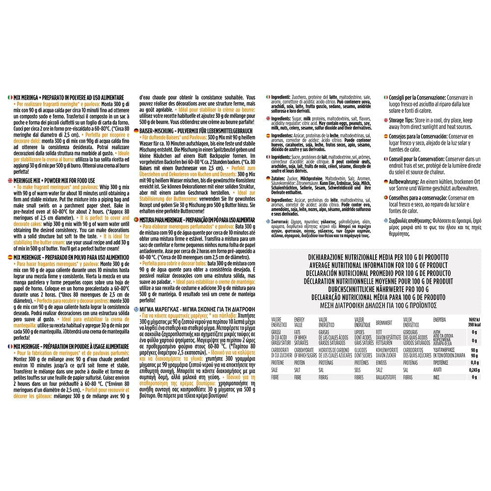 0300315 Mélange en poudre pour meringue 300g Pâte à sucre Naty Shop