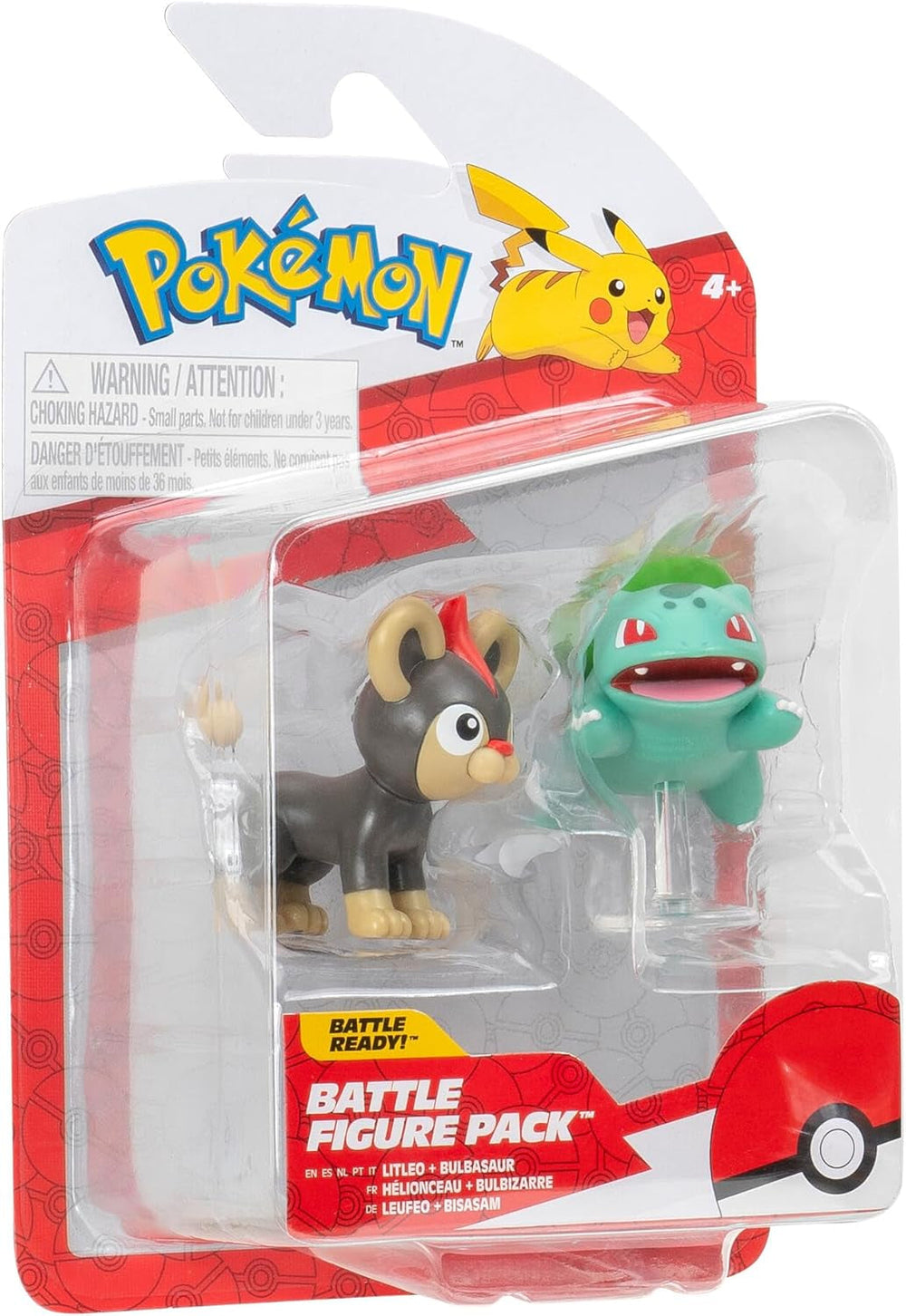 Pokémon PKW3583 - Battle Figure Pack - Leufeo & Bisasam, Figurines officielles détaillées, 5 cm chacune Figurines Naty Shop