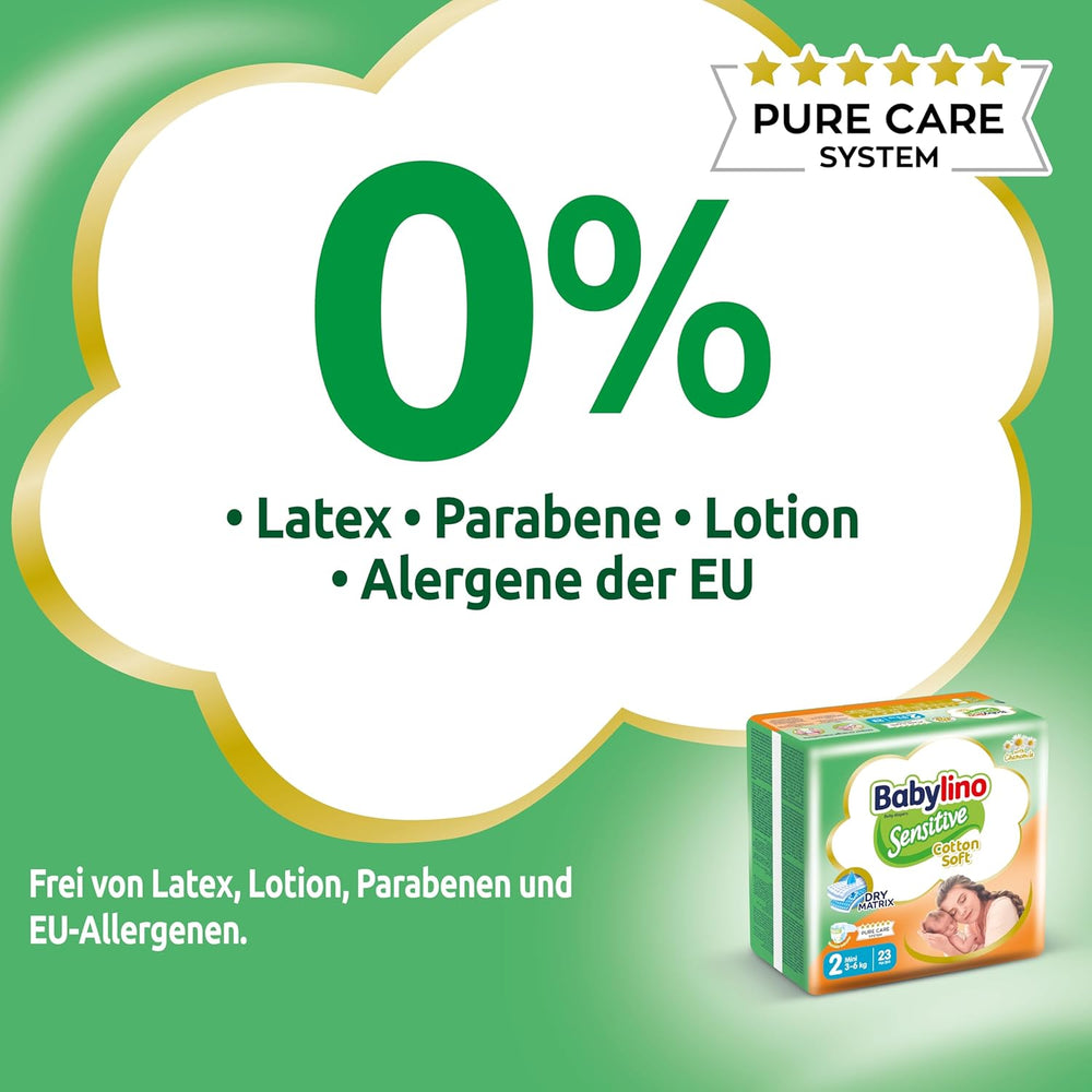 Couches pour bébés sensibles, taille 2, mini (3-6 kg), 192 couches