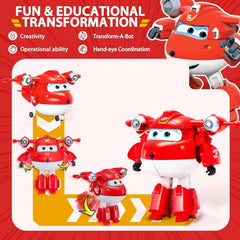 Auldey EU740283 figurine transformateur Super Wings JETT Supercharge 12 cm, figurines colorées Naty Shop