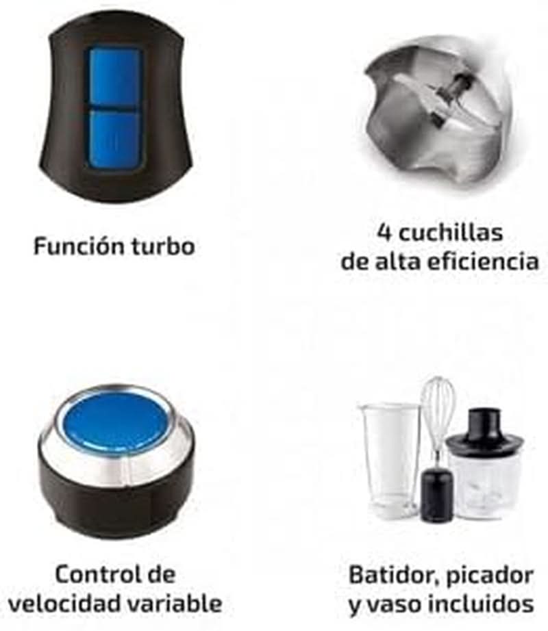 Batteur sur socle Ufesa BP4762 Vario 1450 Max, puissance 1400 W, 20 vitesses de rotation + turbo, lave-linge et 4 lave-vaisselle, design ergonomique et spritzwassergeschütztes, Inkl. Zubehör, Cuisine sans BPA Naty Shop