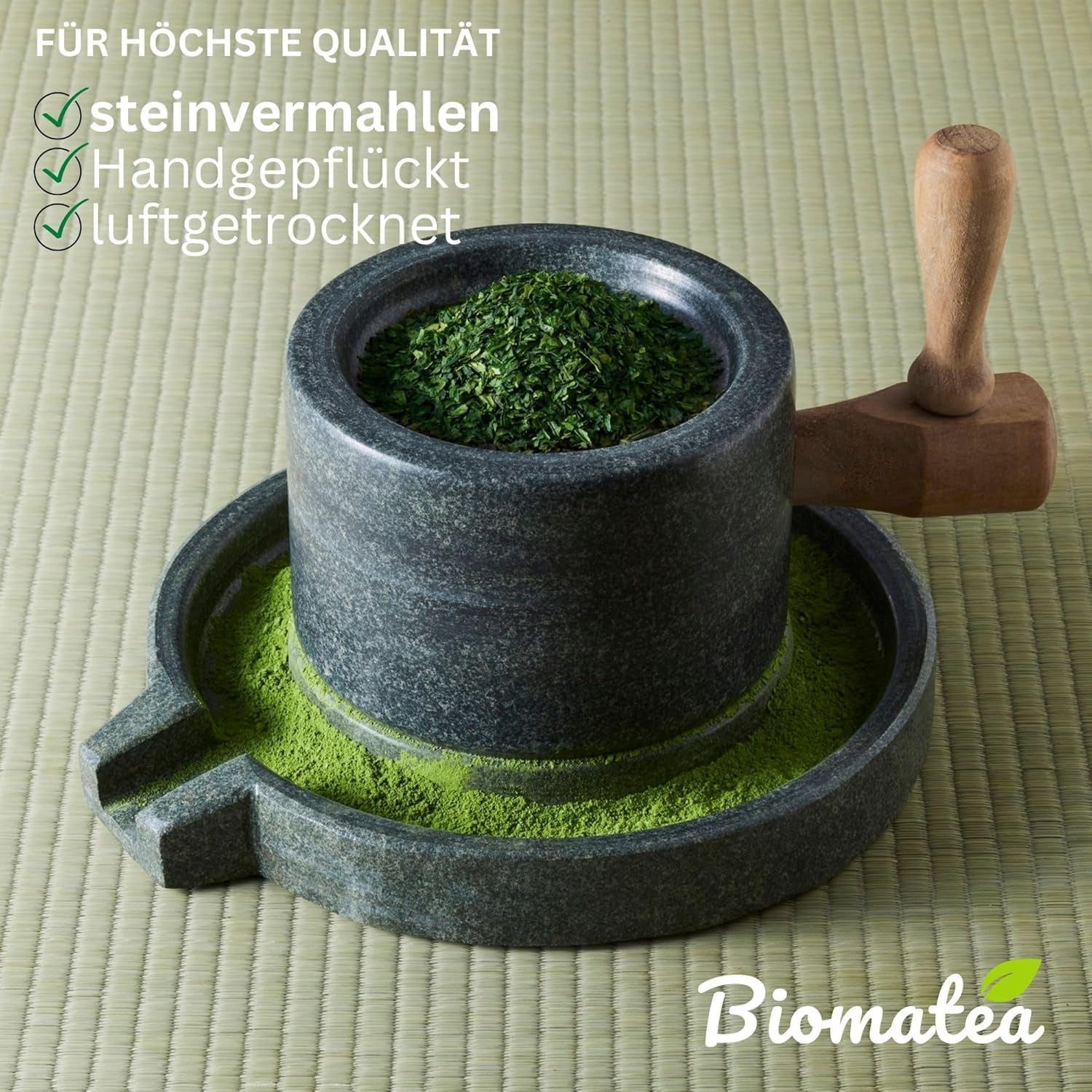 50 g de matcha de qualité cérémonielle du Japon – 100 % naturel, sans pesticides et testé – moulu sur pierre – poudre de thé japonais Moegi Matcha Premium