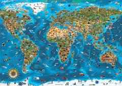 Educa - Puzzle 1000 pièces pour adultes | Merveilles du monde, puzzle de 1000 pièces pour adultes et enfants, attractions touristiques, carte du monde. Puzzle pour adultes à partir de 14 ans (19022) Puzzle Naty Shop