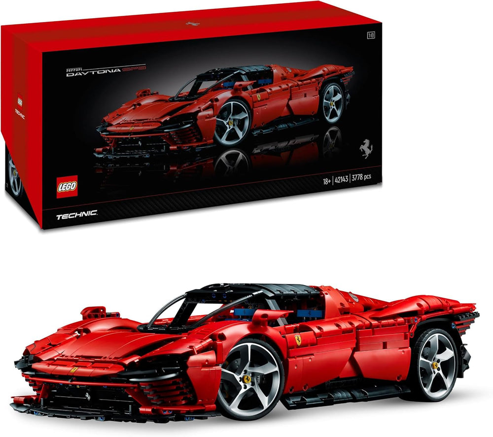 LEGO 42143 Technic Ferrari Daytona SP3 Modellauto-Bausatz im Maßstab 1:8, roter Super-Sportwagen, erweitertes Auto-Modell Sammlerstück, Ultimate Car Concept