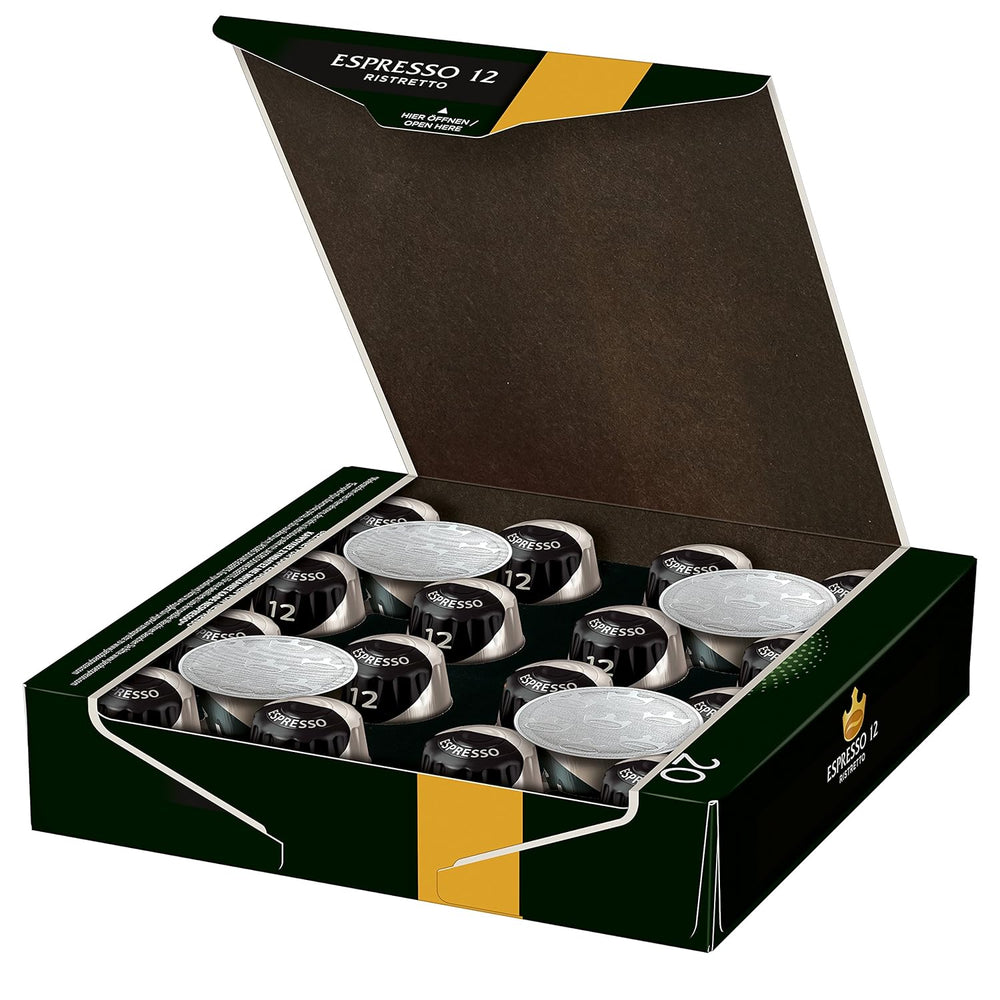 Capsules de café Lungo Classico, intensité 6 sur 12, 10 x 20 tasses & Capsules de café Espresso Ristretto, intensité 12 sur 12, 200 capsules compatibles Nespresso®*, 10 x 20 tasses