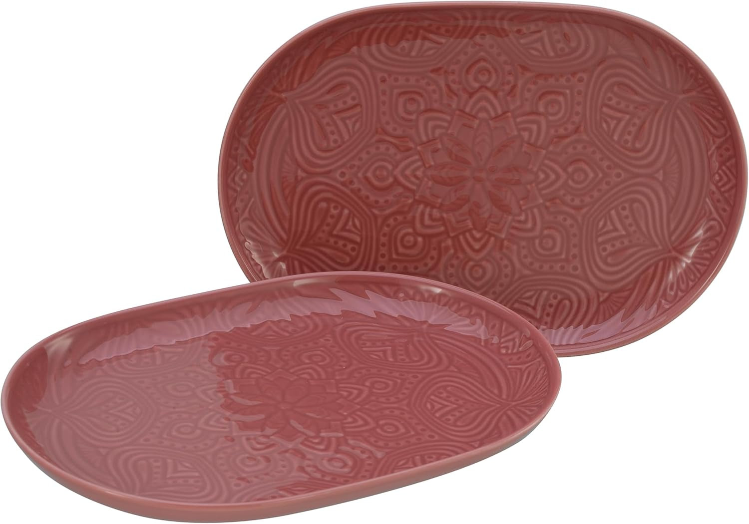 Creatable, 21627, Serie Orient Mandala, 18-Teiliges Geschirrset, Teller Set Aus Porzellan, Spülmaschinen- Und Mikrowellengeeignet, Made in Europe Seturi vesela masa Naty Shop Rot Platten Set 2 Teilig