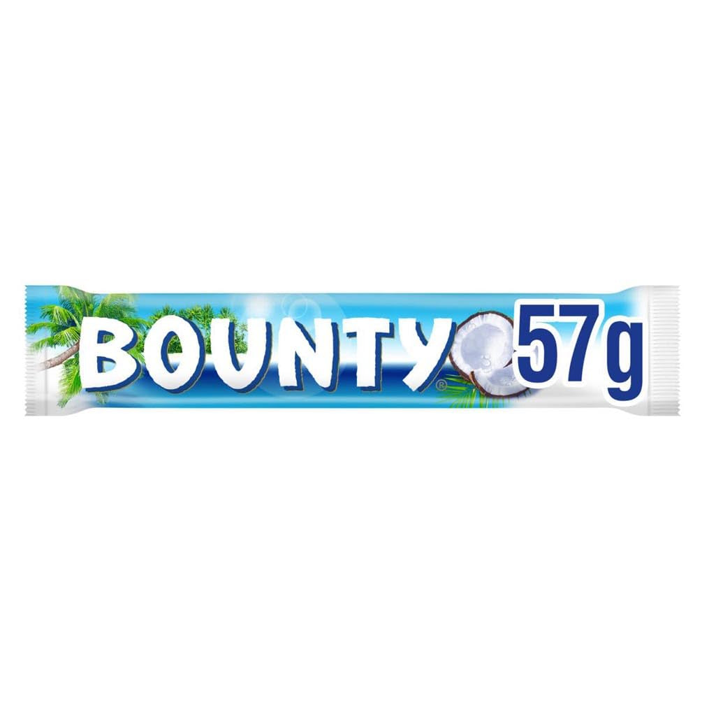 Barres de chocolat Bounty saveur chocolat et noix de coco 24 barres dans un paquet (24 x 57 g)